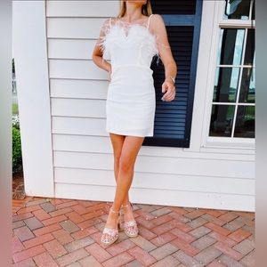 Triple Threads White Feather Dress
